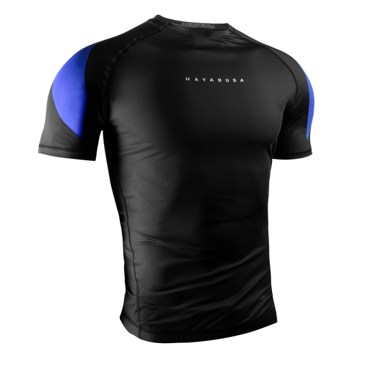 Hayabusa Men's Pro Ranked Rashguard Short Sleeve Blauw