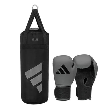 Bokszak Set Adidas voor Kinderen Grijs/Zwart 10 Oz - 20 Kg