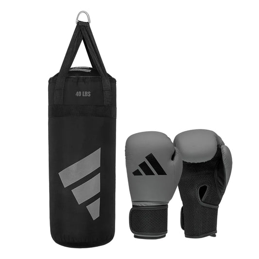 Adidas Bokszak Set voor Kinderen Grijs/Zwart 10 Oz - 20 Kg