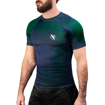 Hayabusa Rashguard Fusion Short Sleeve Blauw/Groen