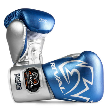 Rival Bokshandschoenen RS100 Professional Blauw/Zilver - 16oz S
