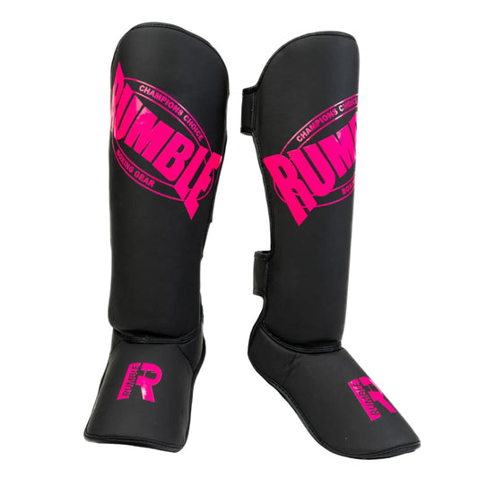 Rumble Scheenbeschermers PU Beginner Zwart/Roze