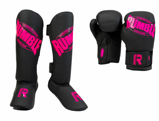 Rumble Kickboksset Beginner PU Zwart/Roze