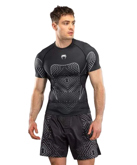 Venum Midnight Fury Short Sleeve Rashguard Zwart/Grijs/Zilver