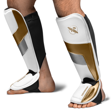 Hayabusa Scheenbeschermers T3 Full Back Wit/Goud