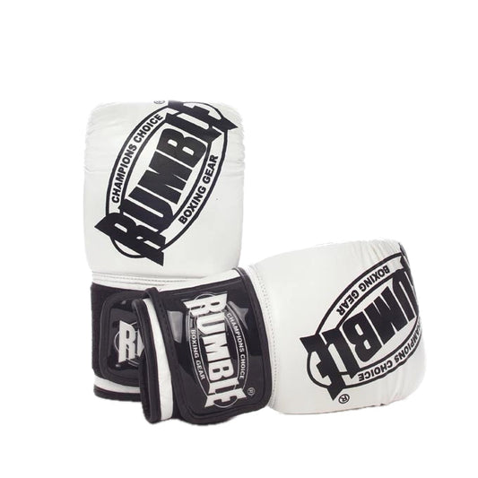 Rumble Zakhandschoenen Leer Winner Wit-Zwart