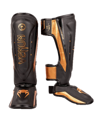 Venum Scheenbeschermers Elite EVO Black-Bronze