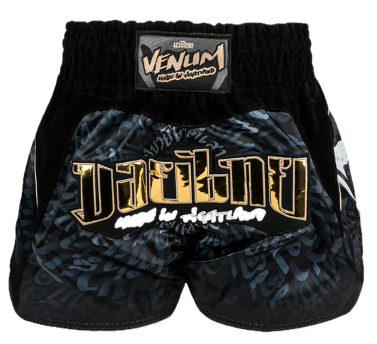 Kickboksshort Venum Attack Zwart/Grijs