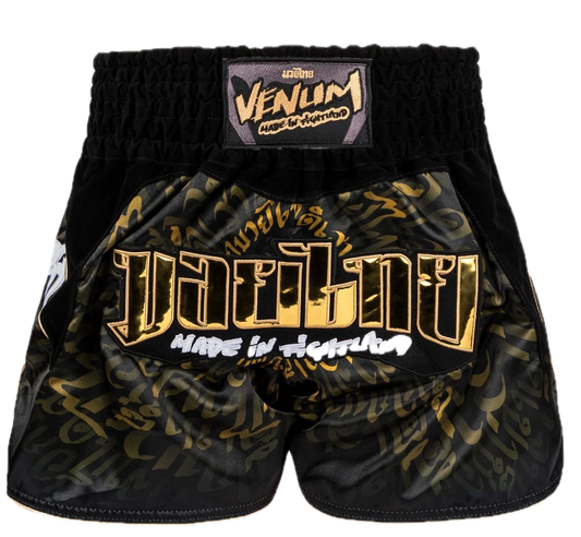 Kickboksshort Venum Attack Zwart/Goud