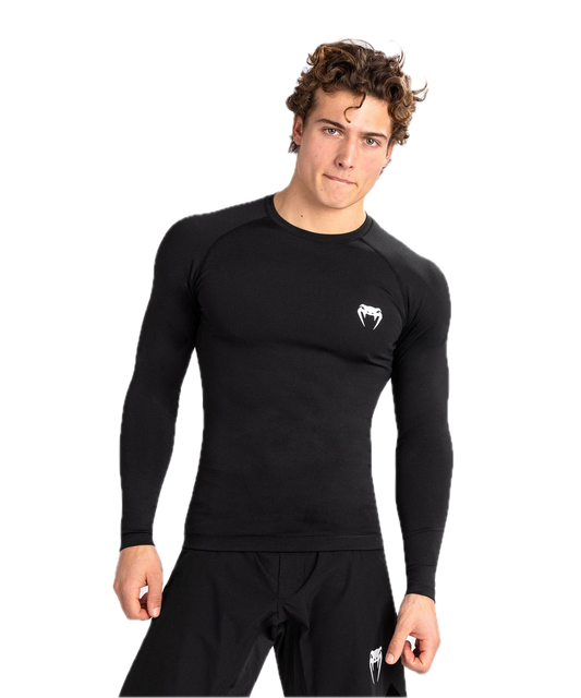 Venum Rashguard Contender Lange Mouw Zwart/Wit