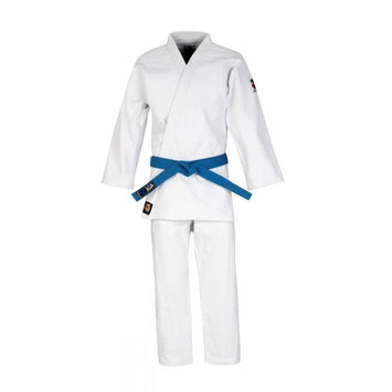 Judo Matsuru Semi Wit Geborduurd Blauw