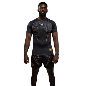 Venum Rashguard Serpenti Short Sleeve Zwart/Zilver/Goud