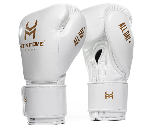 Hit N Move Zak en Conditie Bokshandschoenen 1.5lbs conditie Wit/Goud
