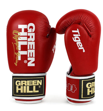 Green Hill Bokshandschoenen Tiger Leer Rood Gold label