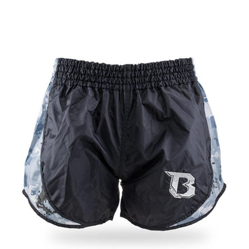 Booster Kickboksshort Retro Hybrid Zwart/Camo Grijs