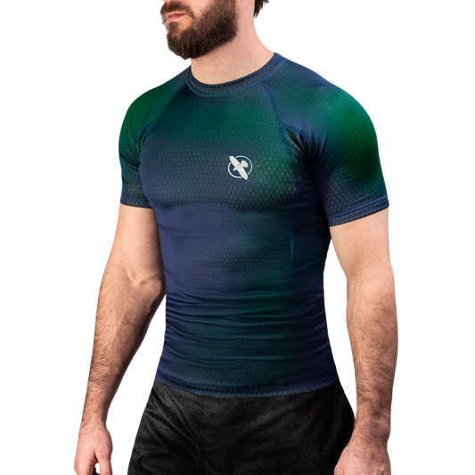 Hayabusa Rashguard Fusion Short Sleeve Blauw/Groen