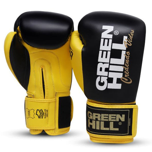 Green Hill Bokshandschoenen Ultra Zwart/Geel