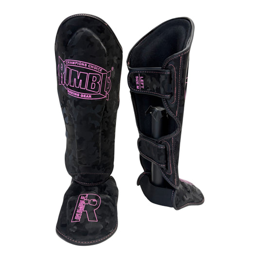 Rumble Scheenbeschermers Junior Camo 2.0 Zwart/Roze