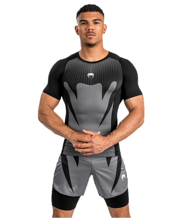 Venum Rashguard Attack Short Sleeve Zwart/Grijs