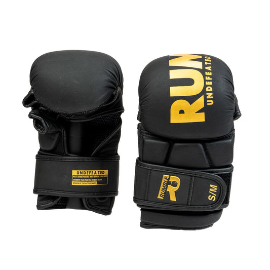 MMA Handschoenen Rumble leer UNDEFEATED Zwart/Goud