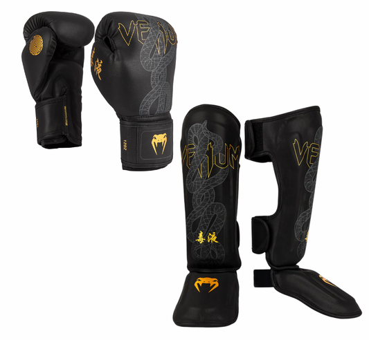 Venum Kickboks Set Serpenti Zwart/Zilver/Gold