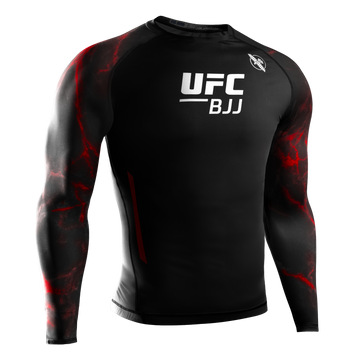 Hayabusa Rashguard UFC BJJ Long Sleeve Zwart/Rood