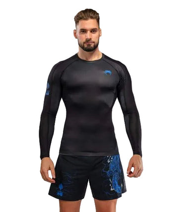 Venum Thunder Dragon Long Sleeve Rashguard Zwart/Blauw