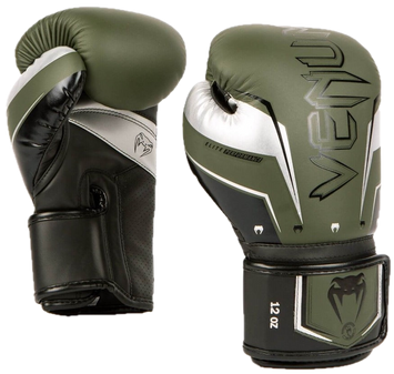 Venum Bokshandschoenen Elite EVO Khaki-Zilver