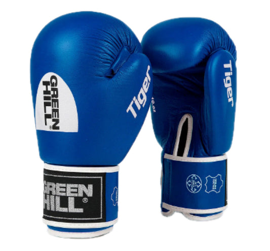 Green Hill Bokshandschoenen Tiger Leer Blauw
