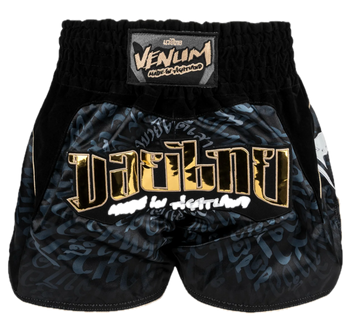 Kickboksshort Venum Attack Zwart/Grijs